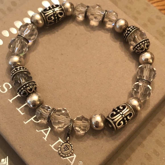 Silpada Sterling & Glass Stretch Bracelet B2413 - Picture 1 of 15